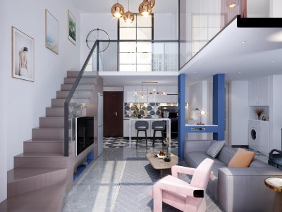 现代单身公寓3D模型下载